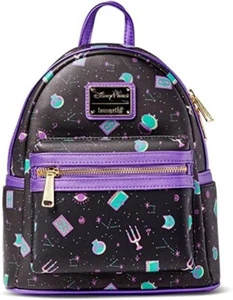 NEW Disney Parks Loungefly Allover Print Hocus Pocus Mini Backpack Purple Black - Picture 1 of 3