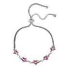 Jewelry 925 Silver Heart Cubic Zirconia CZ Adjustable Bolo Bracelet for Women
