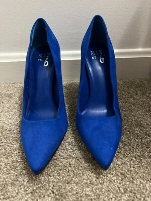 Womens Royall Blue Mix No.6 Pointed Toe Heels Size 7.5 - Imagem 1 de 3
