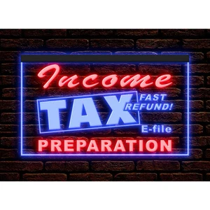 Income Tax Preparation Easily File Federal Service illuminated Display Neon Sign - Picture 1 of 25