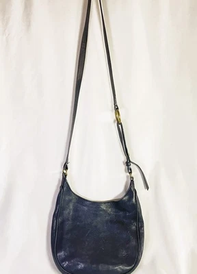 Cartera cruzada de cuero negra Frye usada 10" x9" Foto 1 de 4