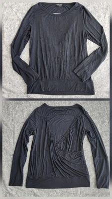 Prana Foundation Peek A Boo Top Women's XL Gray Long Sleeve Thumb Cross Back - Image 1 of 4