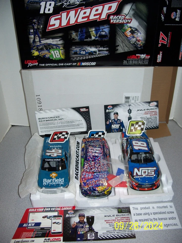 #18, #46, #18 KYLE BUSCH BRISTOL SWEEP 2017 ACTION "BRAND NEW IN BOX" - Image 1 of 4