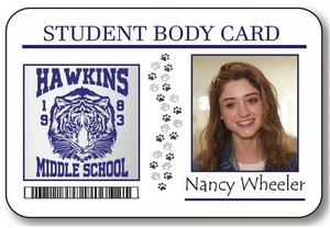 NANCY WHEELER STRANGER THINGS NAME BADGE TAG PROP HALLOWEEN MAGNET FASTENER - Picture 1 of 2