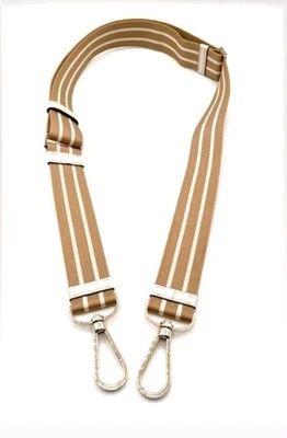 Correa de repuesto de lona Kate Spade para bandolera color tostado y crema a rayas Foto 1 de 4