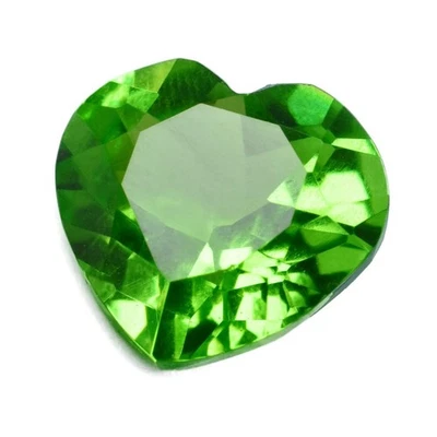 9.10 Ct NATURAL Loose Gemstone PERIDOT Green CERTIFIED Heart Cut Ring Size - Image 1 of 4