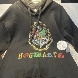 *NEU* Harry Potter Hogwarts Hoodie schwarz 4 Häuser Wappen Gr. LG Langarm - Bild 1 von 6