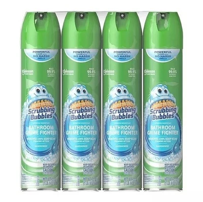 4x- Esfregar Bolhas Chuveiro Perfume Limpador de Chuva Banheiro 20 oz Espuma Spray - Imagem 1 de 3