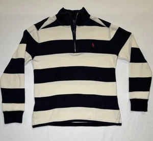 Polo Ralph Lauren Longsleeve Rugby Polo Shirt Youth Medium 1/4 Zip Soft - Picture 1 of 6
