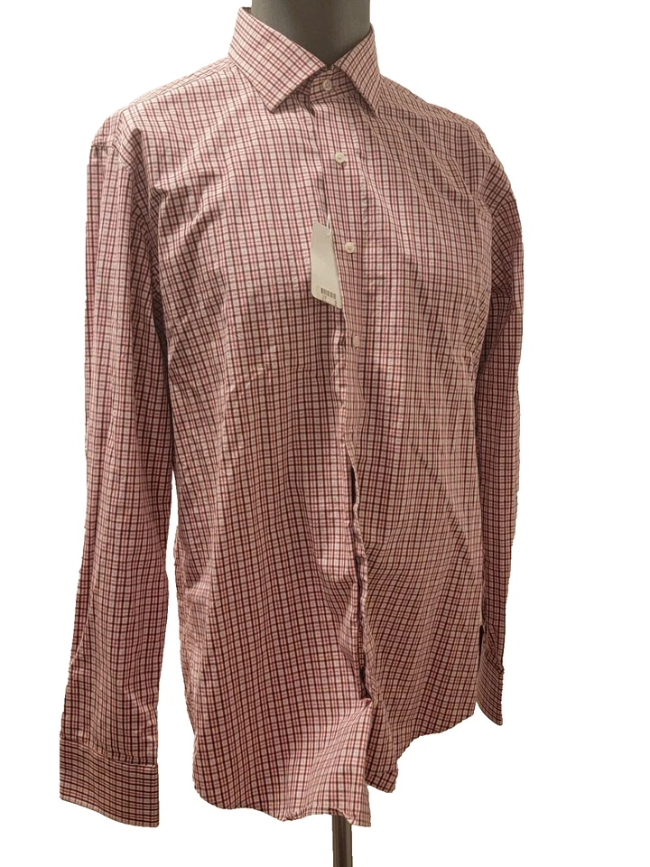 Camisa Saks Fifth Avenue Etiqueta Negra Para Hombre Talla 16.5 34/35 Rayas Rojas Calce Ajustado Foto 1 de 4