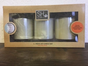 Candle Set 3 Piece LED with Daily Timer by: SH Suzy's Home - Picture 1 of 7