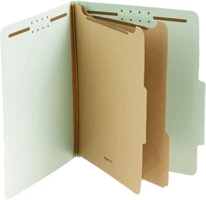 Sturdy 10-Pack Letter Size Pressboard Classification File Folders with Fasteners - Picture 1 of 12