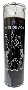 Go Away Evil (Vete De Aqui) 7 Day Black Candle - Picture 1 of 1