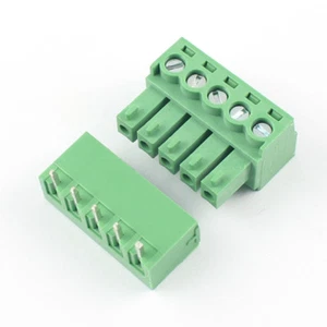 10Pcs 3.5mm Pitch 5 Pin Way Right Angle Screw Terminal Block Pluggable Connector - Picture 1 of 9