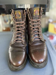 Vintage Justin 0761 Original Leather Work Boots Logger WorkBoot Size 7 MADE🇺🇸 - Picture 1 of 8