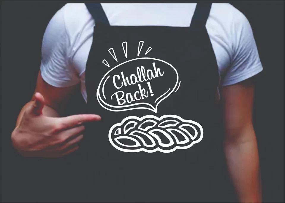Avental masculino Challah Back Manly engraçado para churrasco, avental masculino para grelhar  - Imagem 1 de 1
