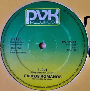 CARLOS ROMANOS 1-2-1 12" SINGLE PVK RECORDS (1979) EX DISCO FUNK LTD ED ENGLAND - Foto 1 di 3