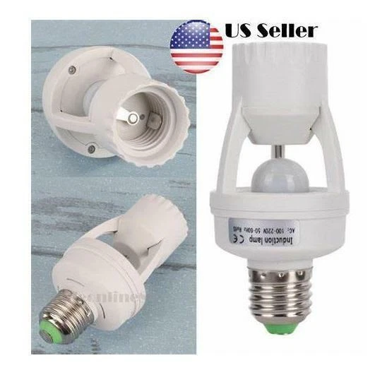 Screw-In Motion Detector Sensor Light Socket 360° up to 25' LED Fluorescent Bulb - Image 1 of 1