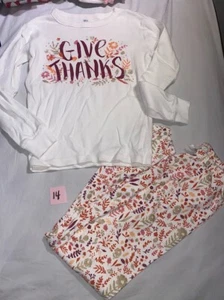 NWT Gymboree Give Thanks Gymmies Pajama Set Girl Thanksgiving Holiday Size 14 - Picture 1 of 2
