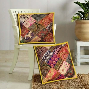 16"-2 Handmade Patchwork Ethnic Sofa Pillow Cushion Cover Living Room / Bedroom - Bild 1 von 10