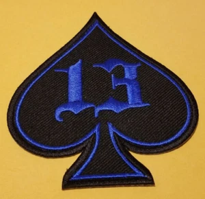 Ace Spade Number 13 Patch Biker Patch approx 3.25X3.75" - Picture 1 of 2