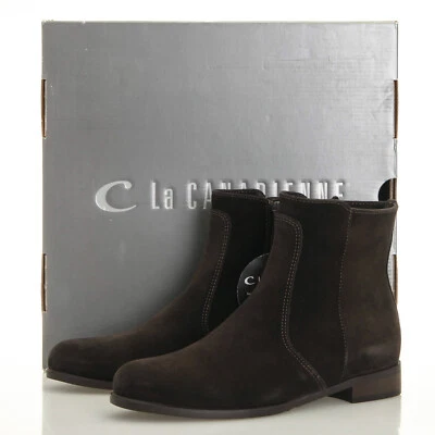 La Canadienne Sophie Espresso Brown Waterproof Suede Booties Size 5.5 M - Image 1 of 4