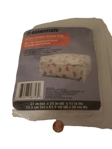 w2c home ESSENTIALS Jumbo  Storage Clear Plastic Ziper  BLANKET BAG 639277467430 - Picture 1 of 3
