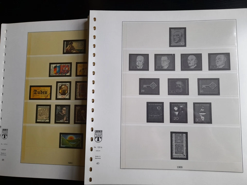 Páginas sem dobradiças Lindner Falzlos T FRG (1968 a 1974/1980 a 1984) - Imagem 1 de 2