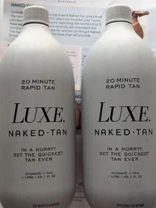 Naked Tan LUXE Spray Tan Solution 20 Minute Rapid Tan 2x 1 Litre Bottles NEW - Picture 1 of 6