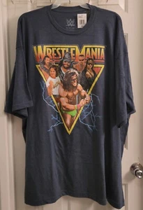 WRESTLEMANIA WWE MENS BLACK T-SHIRT NEW SIZE 5XL - Picture 1 of 7
