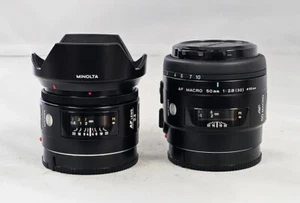 #MINOLTA AF MACRO 50mm F 2.8 & 24MM 2.8 FOR SONY A-mount - Picture 1 of 9