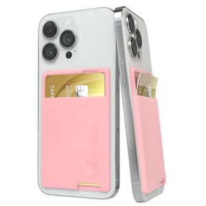 Kartenhalter für Smartphones Kartenfach Handy selbstklebend Silikon Karte Rosa - Afbeelding 1 van 7