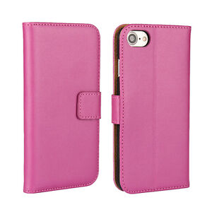 pink Luxury REAL LEATHER WALLET STAND CASE FOR APPLE IPHONE 7/8 UK FREE DISPATCH