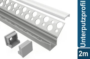 Led Alu Profil 2 m UW Set Strip / Streifen 10 mm breit | Abdeckung mattiert - Bild 1 von 6