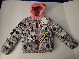 Looney Tunes Members Only Jacket Large Be Positive Girls Kids 6X Bugs Bunny - Picture 1 of 13