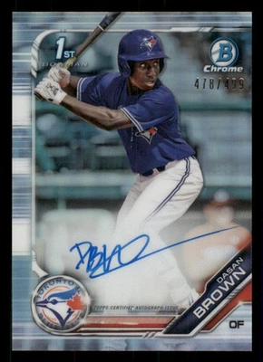 2019 Bowman Chrome Draft AUTO Refractors #CDADB Dasan Brown /499 - Image 1 of 2
