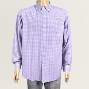 Albertsons Grocery Stores 2XL Purple Plaid Button Front Uniform Dress Work Shirt - Picture 1 of 9