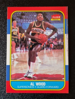 1986-87 86 Fleer Basketball card #128 Al Wood Seattle Super Sonics ROOKIE RC NM - Image 1 of 3