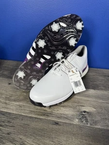 Adidas Tour 360 24 Golf Shoes White Shadow Fig Black Cleats IE3366 Size 12.5 - Picture 1 of 7