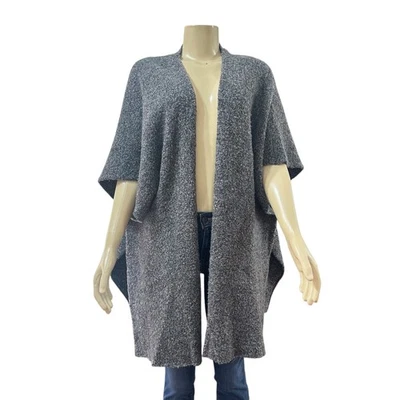 Eskandar Luxury Tabard Wool Cashmere Cardigan Sweater OS Gray Open Front Cozy - Image 1 of 4