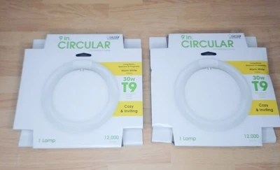 30W T9 9 Inch Circular Fluorescent Light Bulb 3000K Warm White 2 Pack - Image 1 of 4