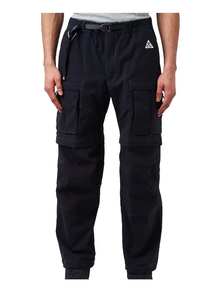 Nike ACG Smith Summit Hiking Cargo Pants Black Convertible FN0428-010 Mens Sz L
