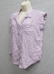 Damen Top Shirt Bluse klein blau weiß Punkte Kurzarm - Bild 1 von 8