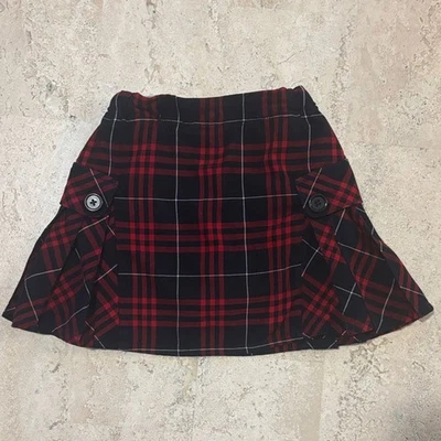 Lands End 7 girls Plaid Red and Navy girls Skort - Image 1 of 4