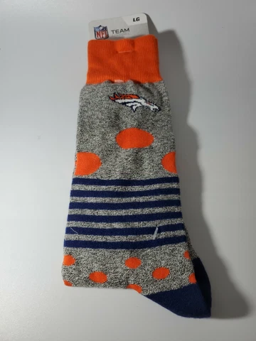 NFL Denver Broncos Crew Dress Socks Large 10-13 NEW Cover
