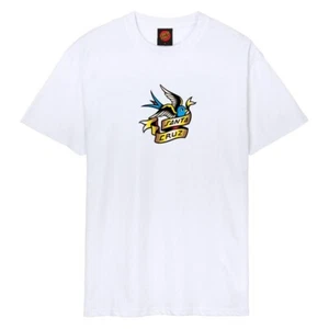 SANTA CRUZ Sommer Sparrow T-Shirt. Weiß. Tattoo Art T-Shirt. Skateboard Surf Style - Bild 1 von 6