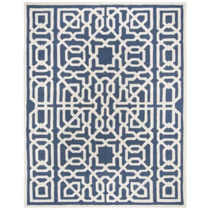 SAFAVIEH Cambridge CAM570M Handmade Navy / Ivory Rug - Picture 1 of 19