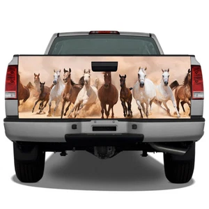 Wild Horses Running Truck Tailgate Vinyl Graphic Decal Wraps - Picture 1 of 3