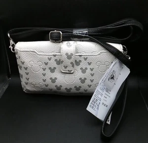 New Disney Parks Mickey Icon Gray Crossbody Wallet - Picture 1 of 8