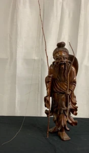 sculpture asiatique en bois massif (Tar11) - Photo 1/1